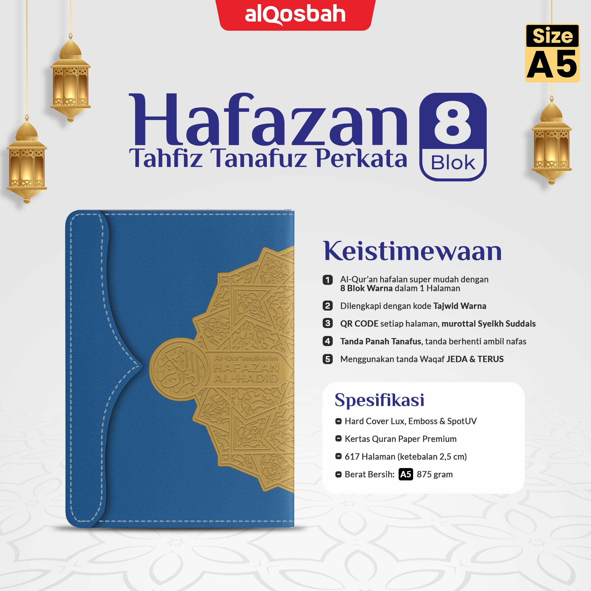Al Quran Hafazan Al Hadid Jaket Kulit A5