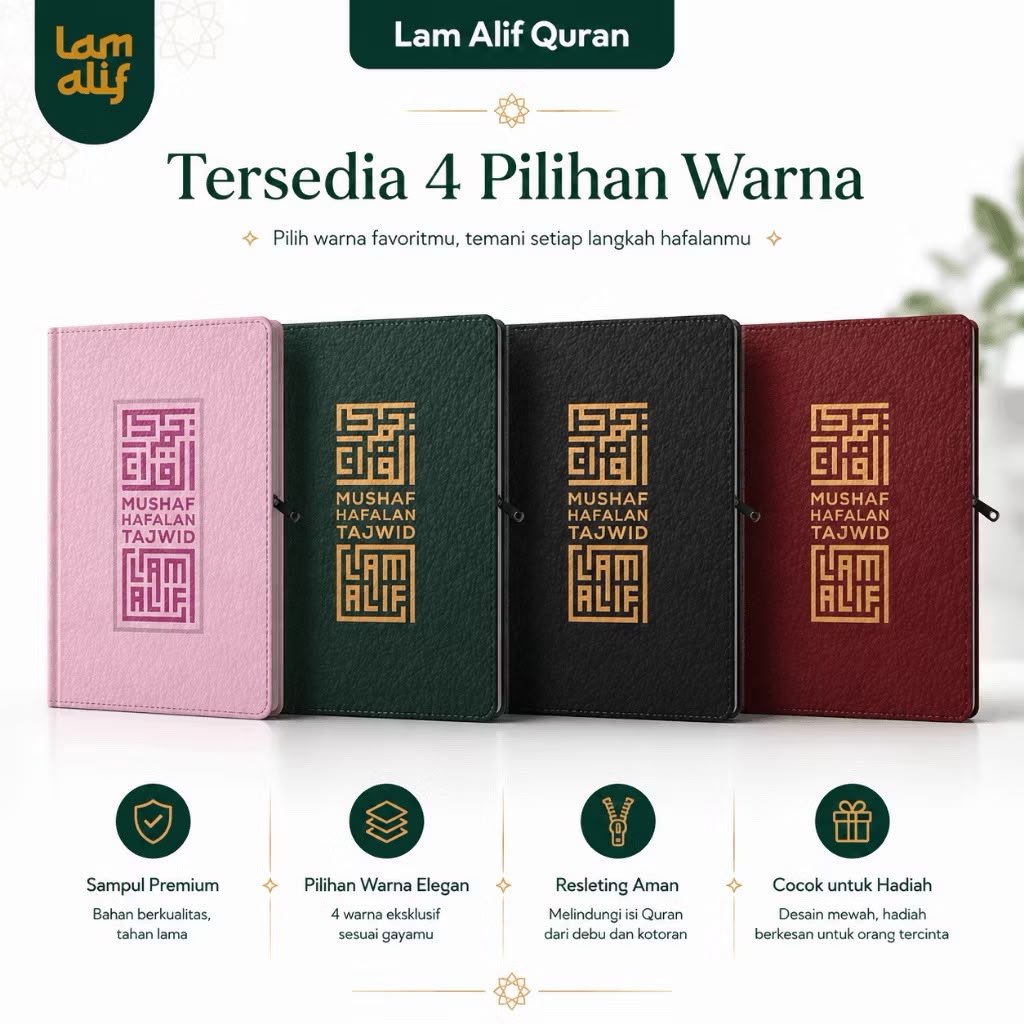 Mushaf Alquran Hafalan Tajwid LAM ALIF A6 (10x15cm) Jaket Resleting