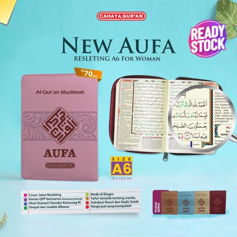 Al-Qur'an Muslimah Aufa Resleting A6
