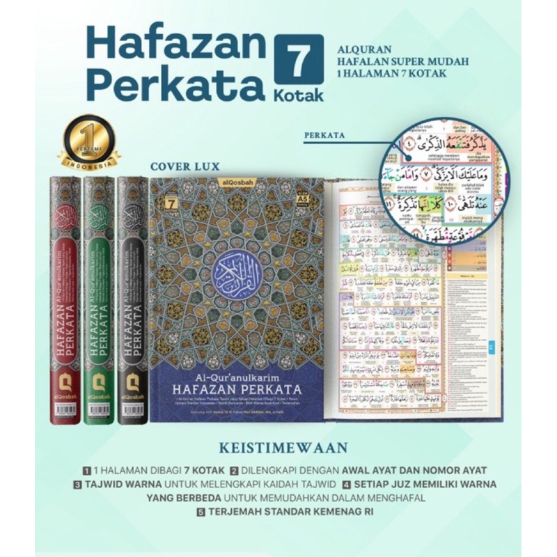 Al-Qur'an Hafazan Perkata 7 Kotak Tajwid Warna (HC) A5