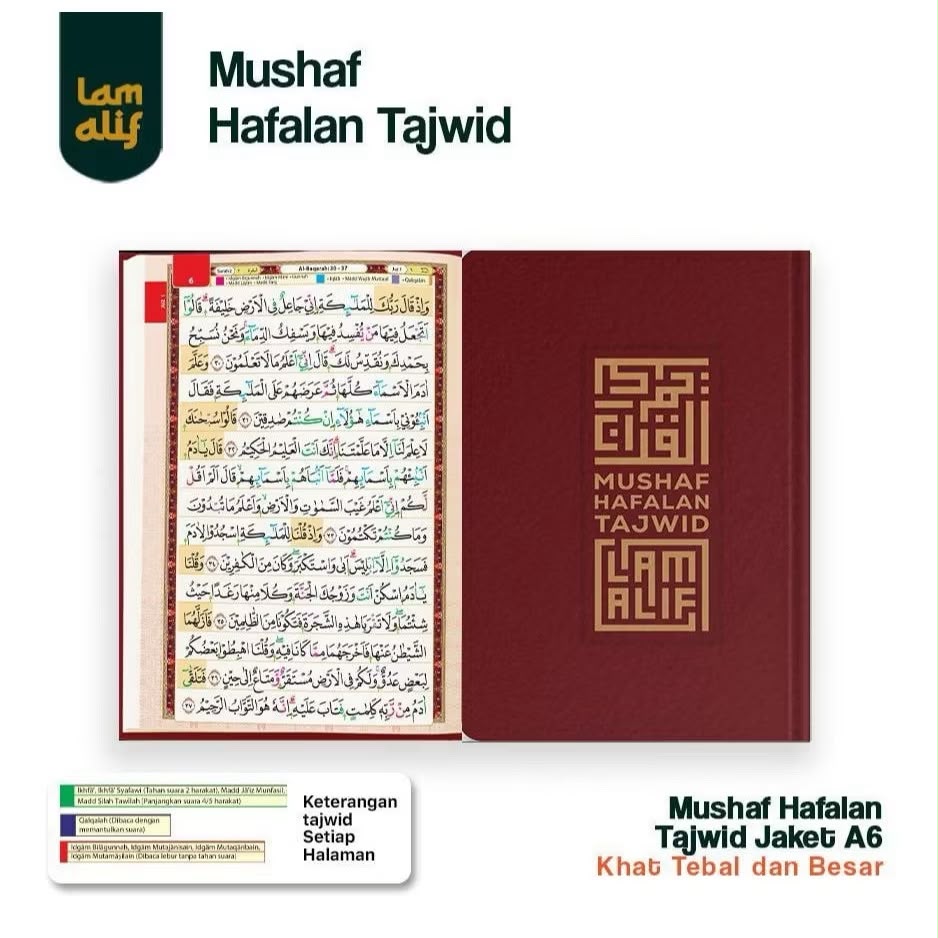 Mushaf Alquran Hafalan Tajwid LAM ALIF A6 (10x15cm) Jaket Resleting