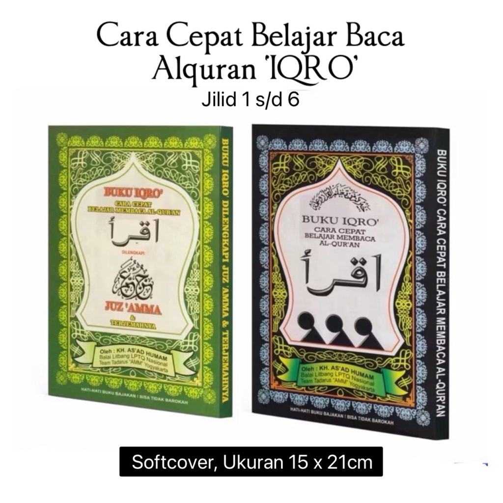 Buku IQRO Bendel Besar A5 – Jilid 1–6 Lengkap