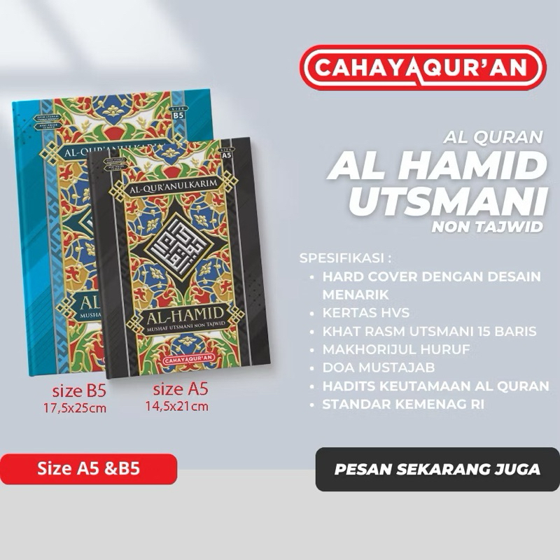 Al-Qur'an Al-Hamid Utsmani Non-Tajwid A5