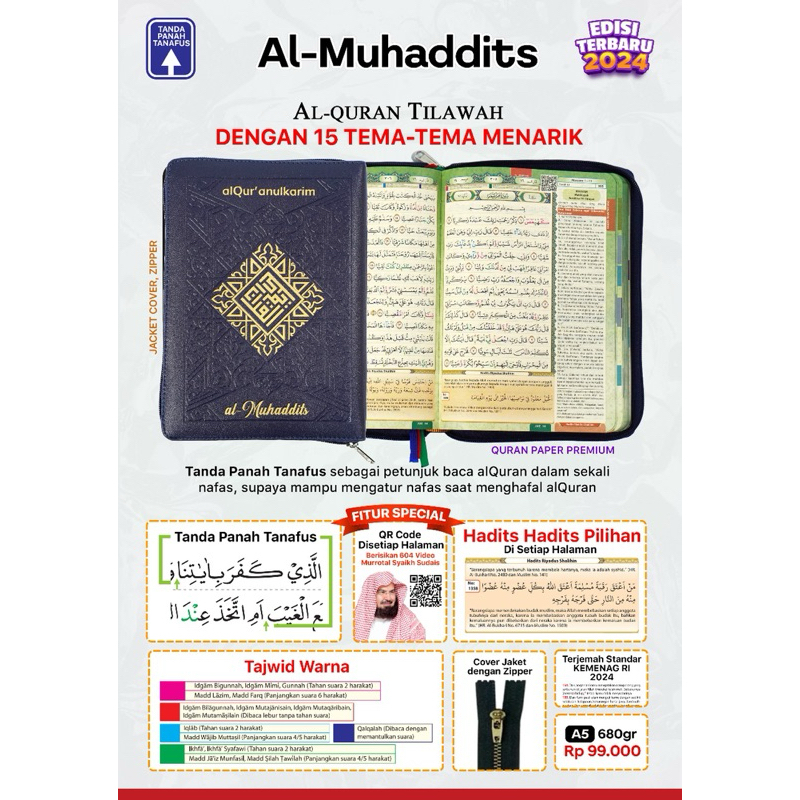 Al-Qur'an Al-Muhaddits Jaket Resleting A5