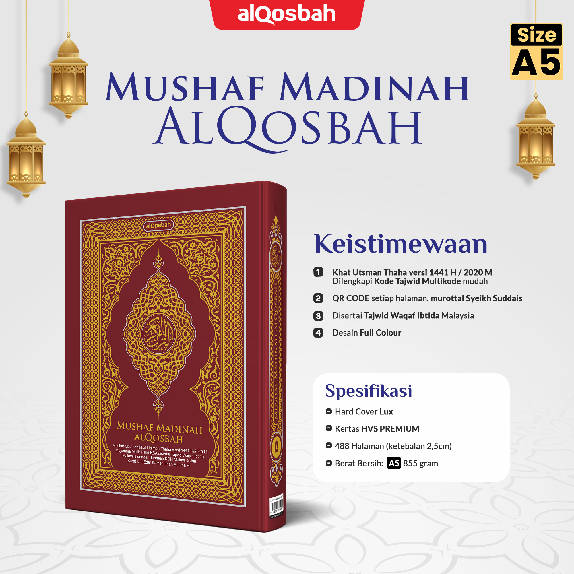 Mushaf Madinah AlQosbah Ukuran A5