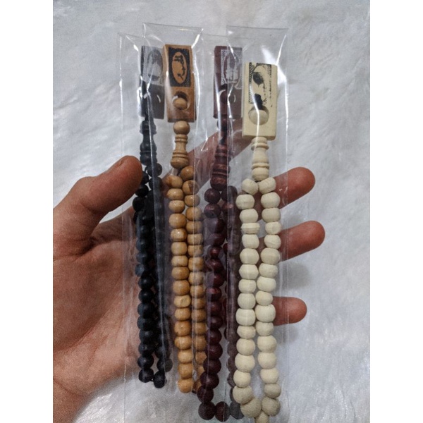 Tasbih kayu 33 butir Kemasan Plastik 50 pcs