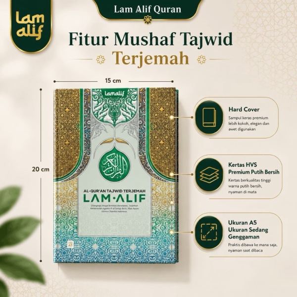 Al-Quran Tajwid Warna LAM ALIF A5 Terjemah Perbaris