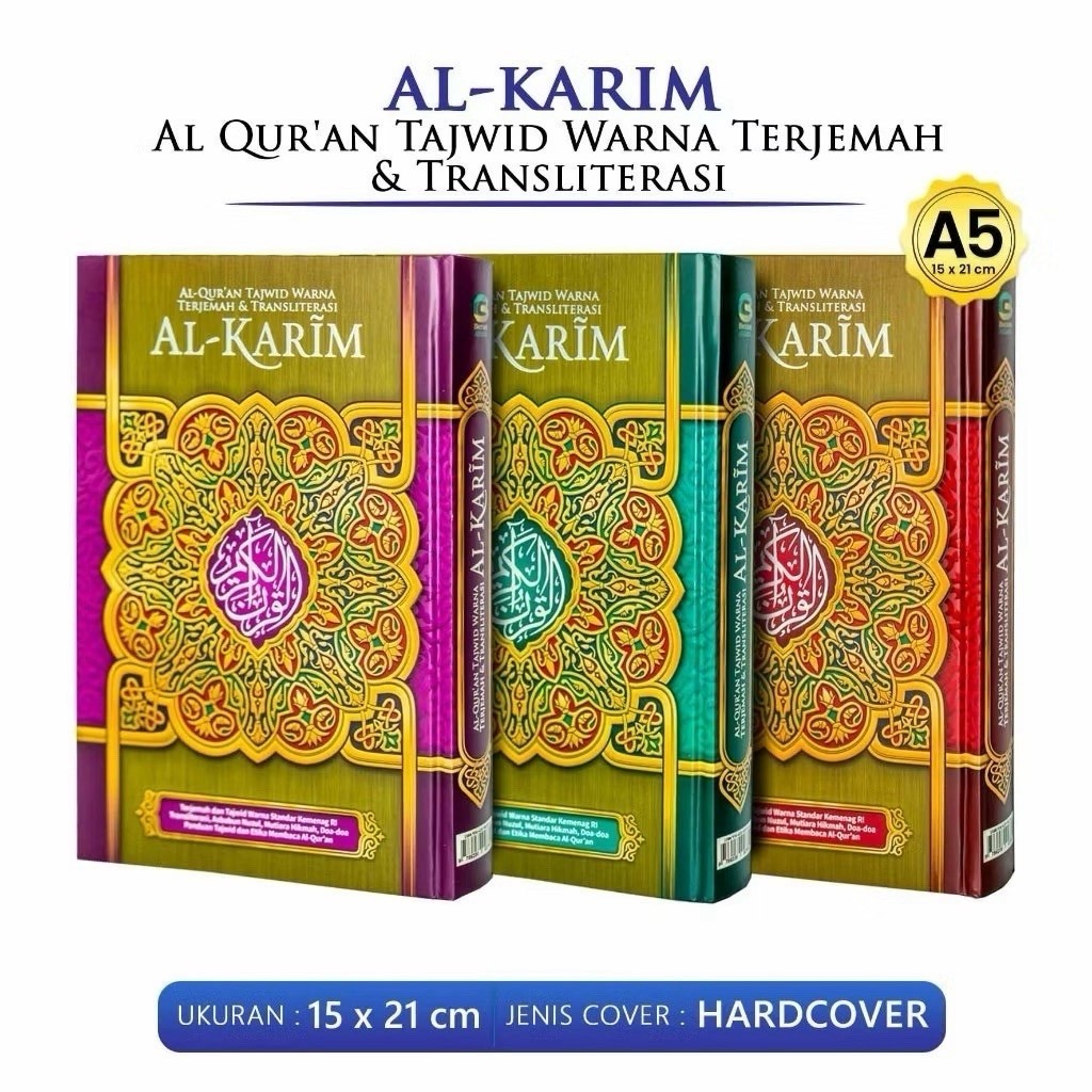 Al-Qur'an Al-Karim A5 – Tajwid Warna, Terjemah & Transliterasi Latin